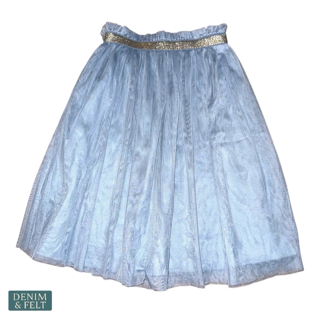 Hanna‎ Andersson Blue Tulle Sparkle Skirt Girls Size 5 EUC